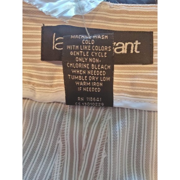 NWT LANE BRYANT Women's Plus Lightweight Trousers Tan/White Stripe Career Sz 28 - Picture 11 of 11